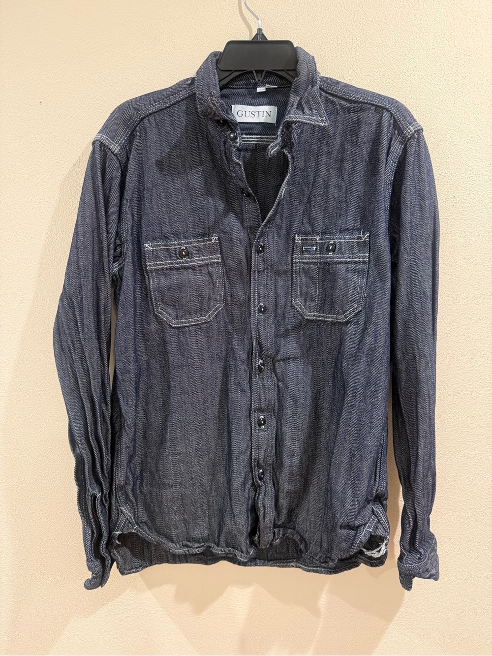 Gustin Denim Cotton Work shirt Mens Large